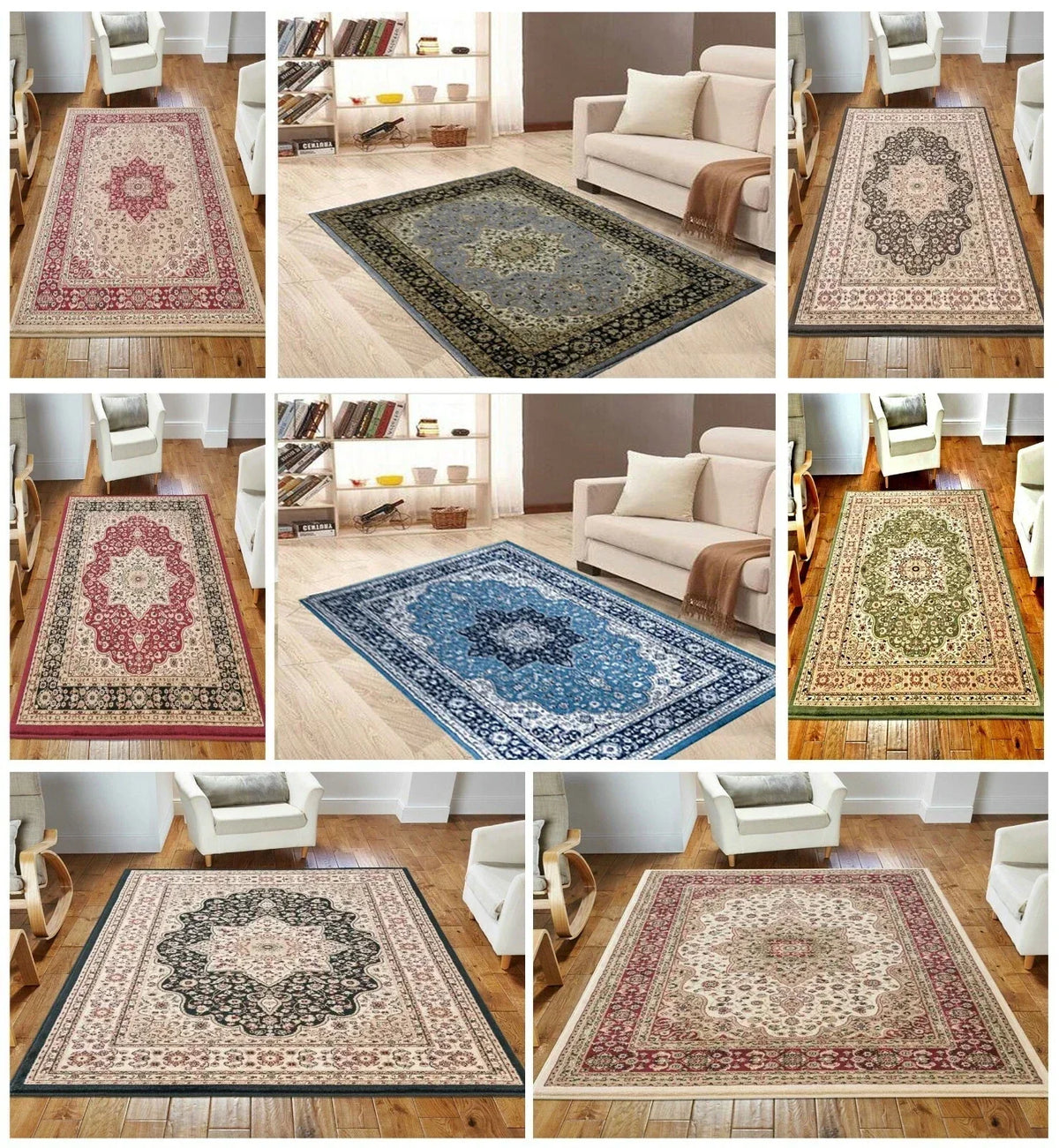Luxury Non Slip Large Traditional Rugs Bedroom Living Room Rug Hallway Runner — main product view