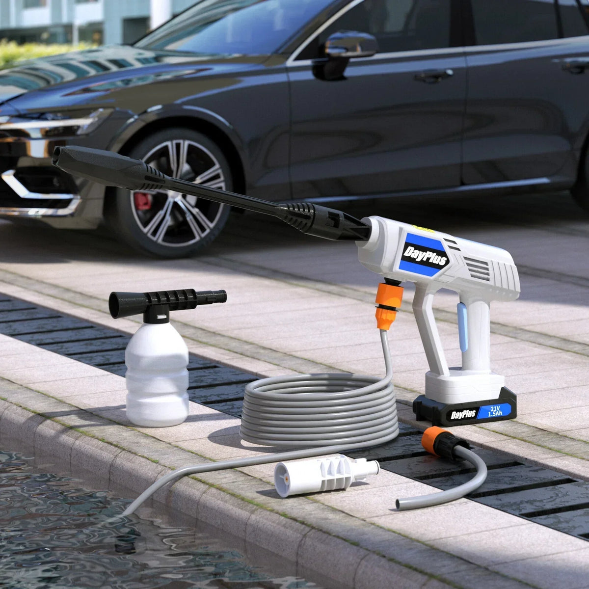 How to Clean a Car After a Summer Road Trip — Portable Cordless Car High Pressure Washer Jet Water Wash Cleaner Gun Battery UK — product view