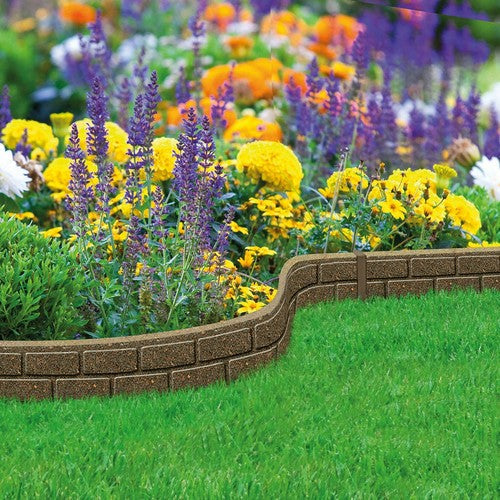 Garden Lawn Edging Flexible Flower Bed Border Wall Eco Recycled Rubber 'EZ' NEW — main product view