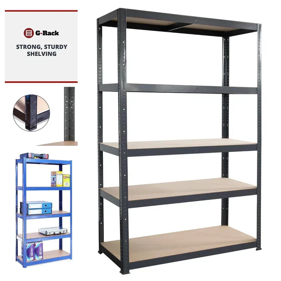 180x120x45cm Garage Shelving Units Single Bay 5 Tier Shelf Unit — on a clean white background