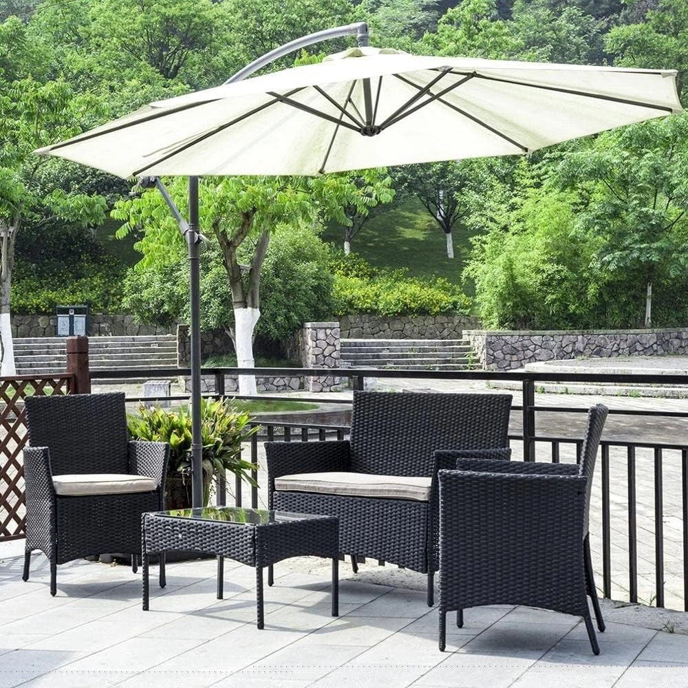 How to Choose Outdoor Seating for a Small UK Garden — Outdoor Rattan Garden Furniture Sofa Set Patio Wicker Chairs Table 4Pieces — product view