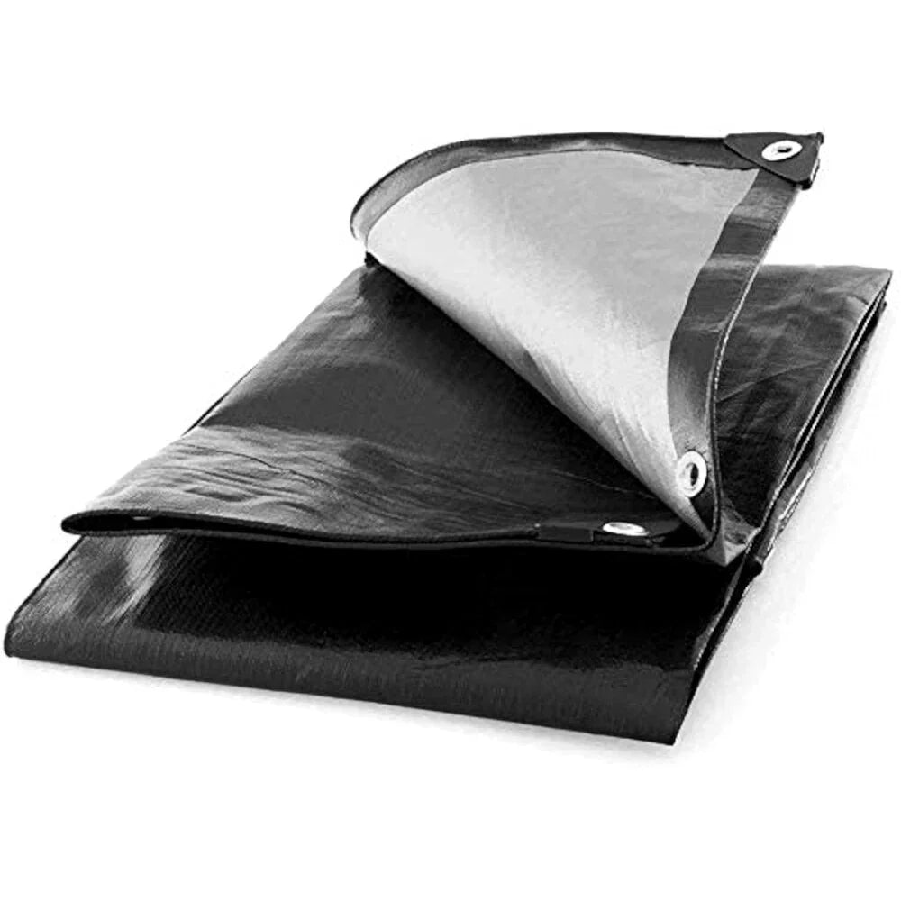 How to Protect Outdoor Items Before Autumn Rain — Tarpaulin Extra Heavy Duty Waterproof Cover Tarp 235GSM Ground Sheet Black — product view