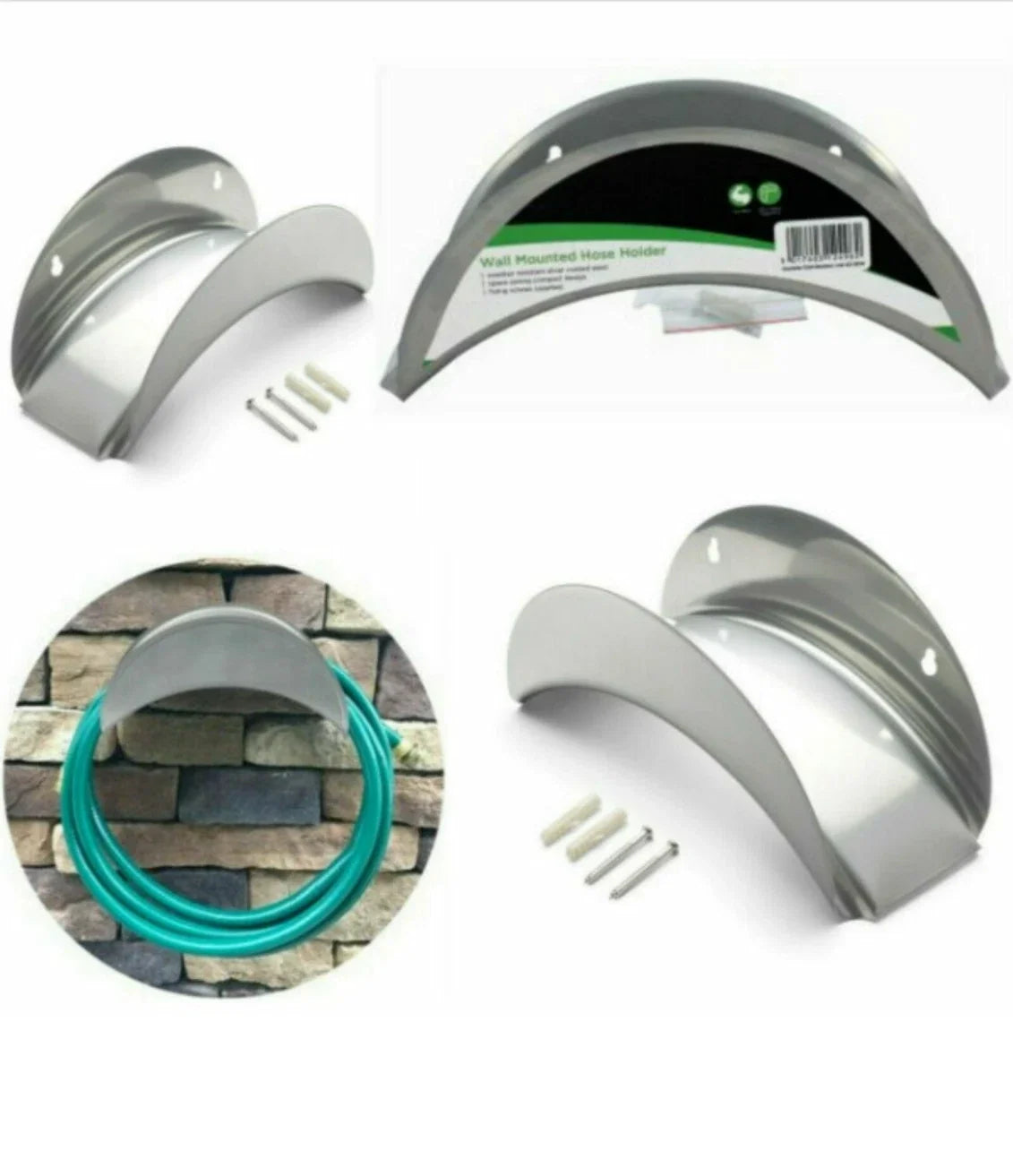 Wall-mounted hose storage used as part of an organised post-heatwave garden recovery routine