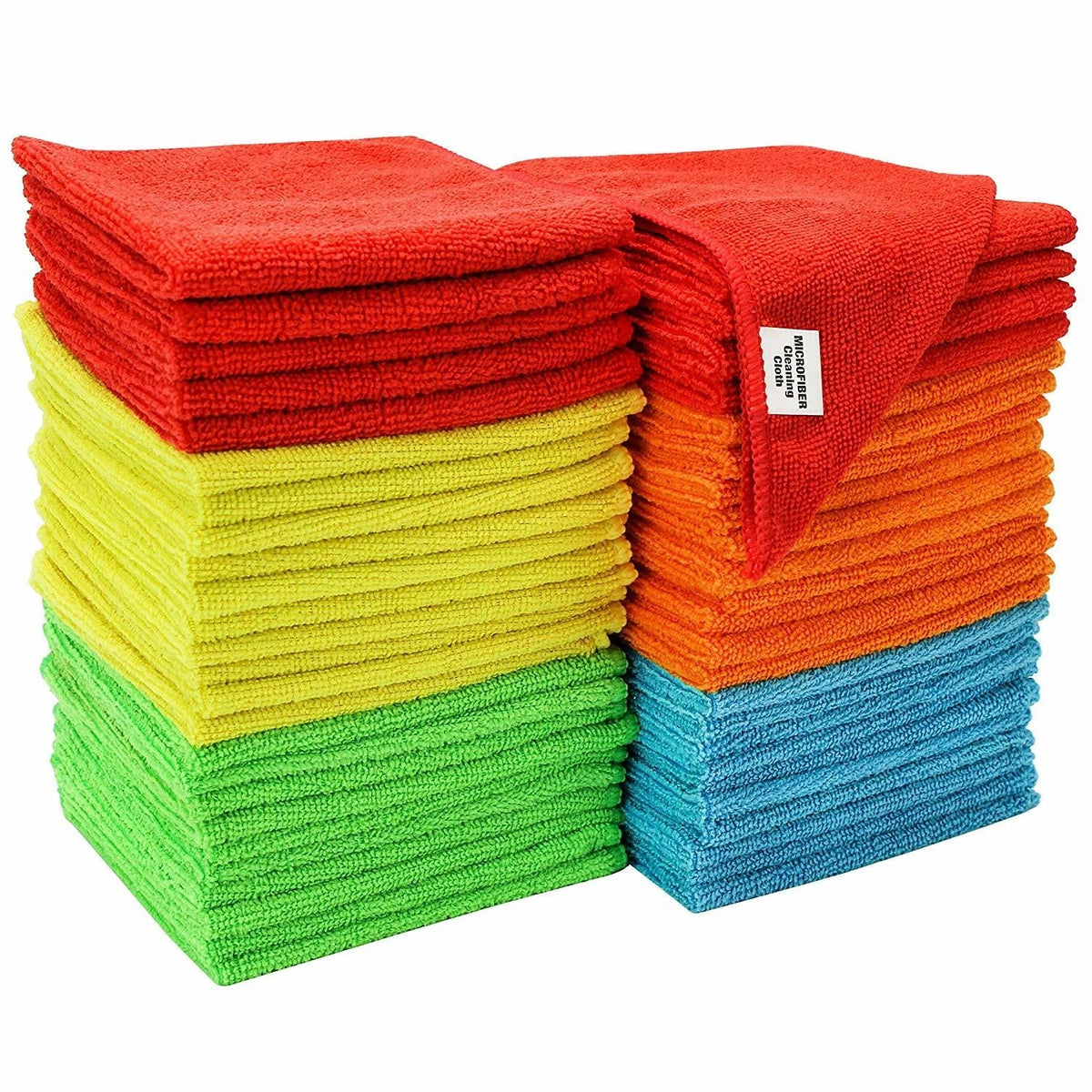 Reusable Microfibre Cleaning Cloths — 10 or 20 Pack — 10 Pack — on a clean white background