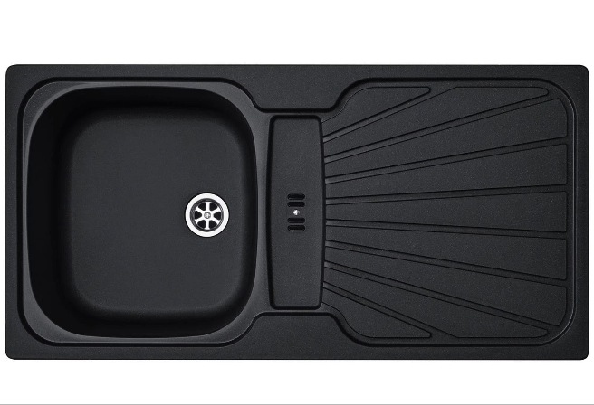 Kitchen Sink Single black 1.0 Bowl Reversible Inset With Waste Kit — alternate product view 6