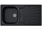 Kitchen Sink Single black 1.0 Bowl Reversible Inset With Waste Kit — alternate product view 6