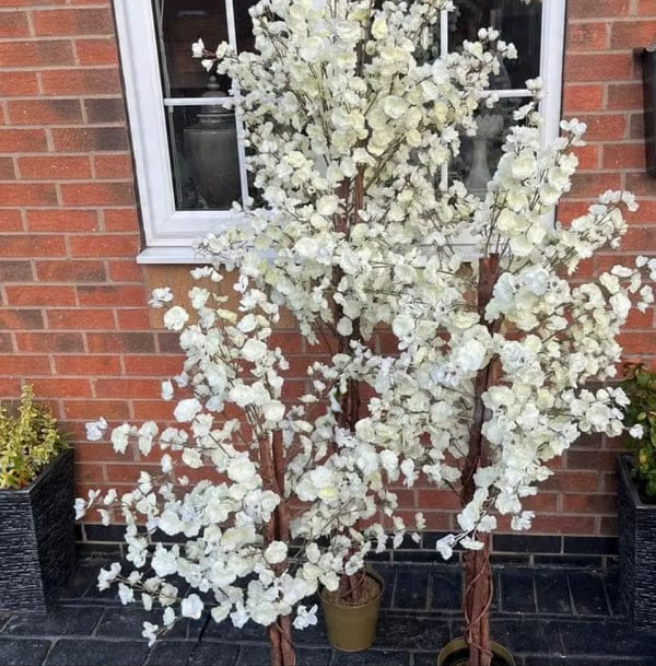 Artificial Blossom Tree Pink/White 120cm 4ft Realistic Faux House Plant Fully Potted — alternate product view 5