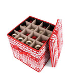 Red and white Nordic bauble storage bag