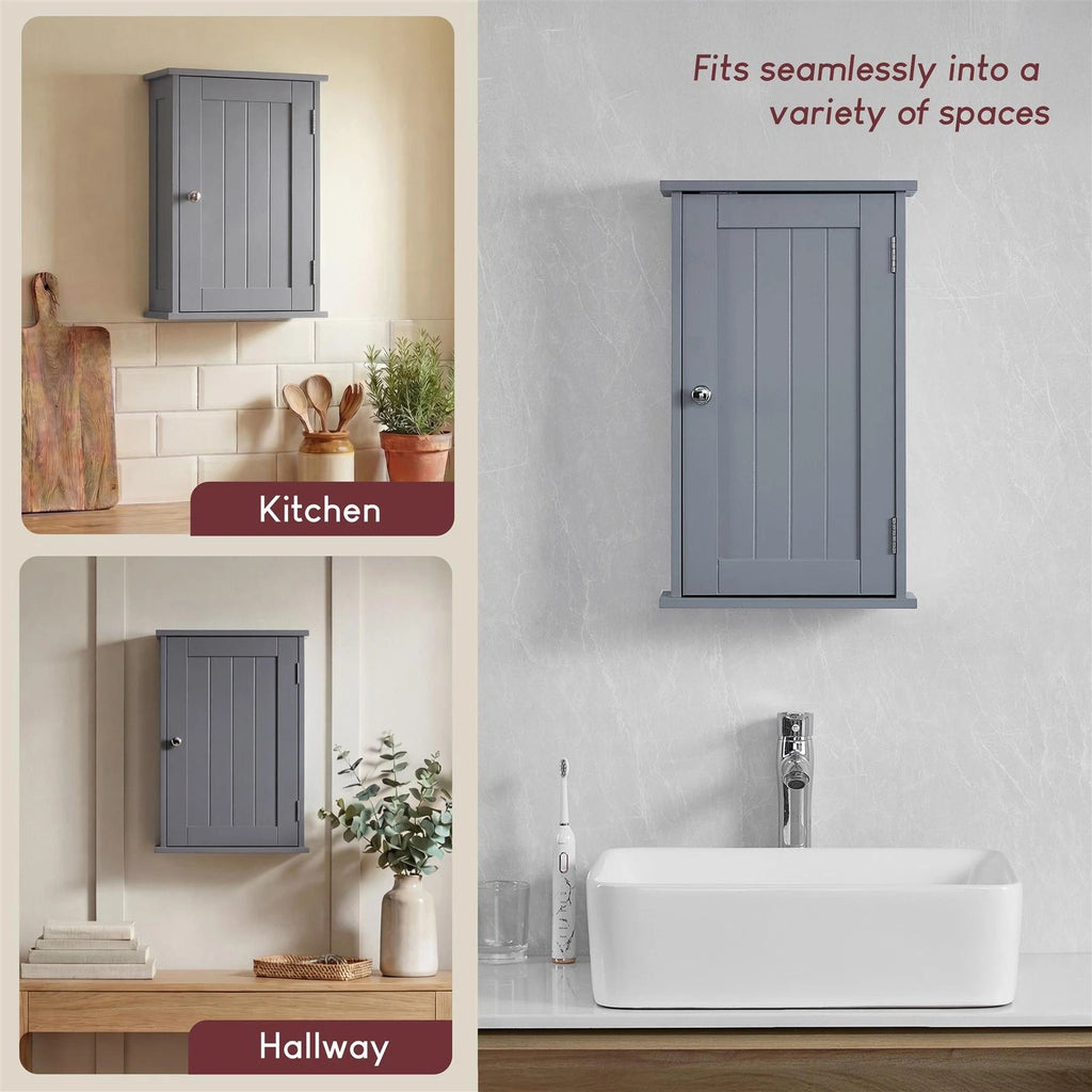 grey wall-mounted bathroom cabinet – view 4