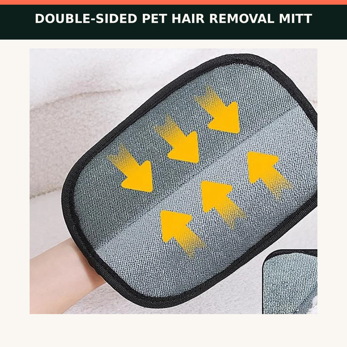 Double-Sided Pet Hair Removal Mitt for Furniture & Clothing — 24 × 16 cm — main product view