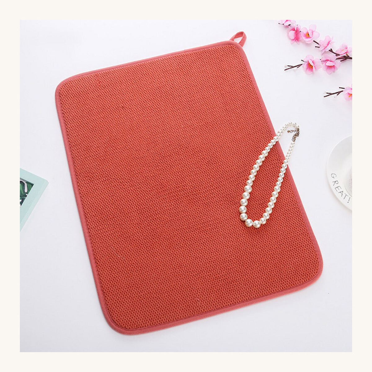 Large Microfibre Dish Drying Mat — 50 × 38 cm — on a clean white background
