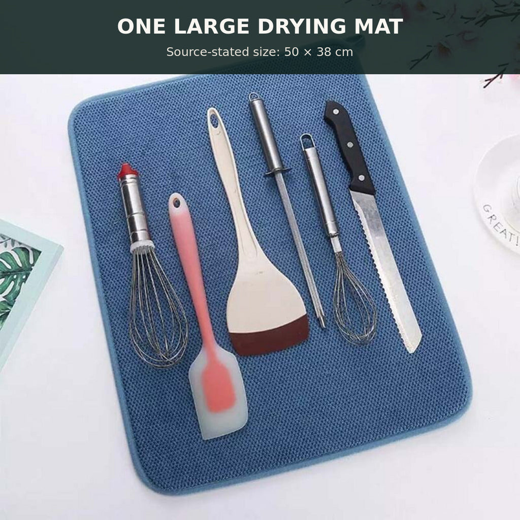 Large Microfibre Dish Drying Mat — 50 × 38 cm — alternate product view 2