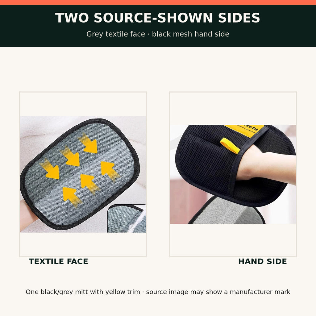 Double-Sided Pet Hair Removal Mitt for Furniture & Clothing — 24 × 16 cm — alternate product view 2