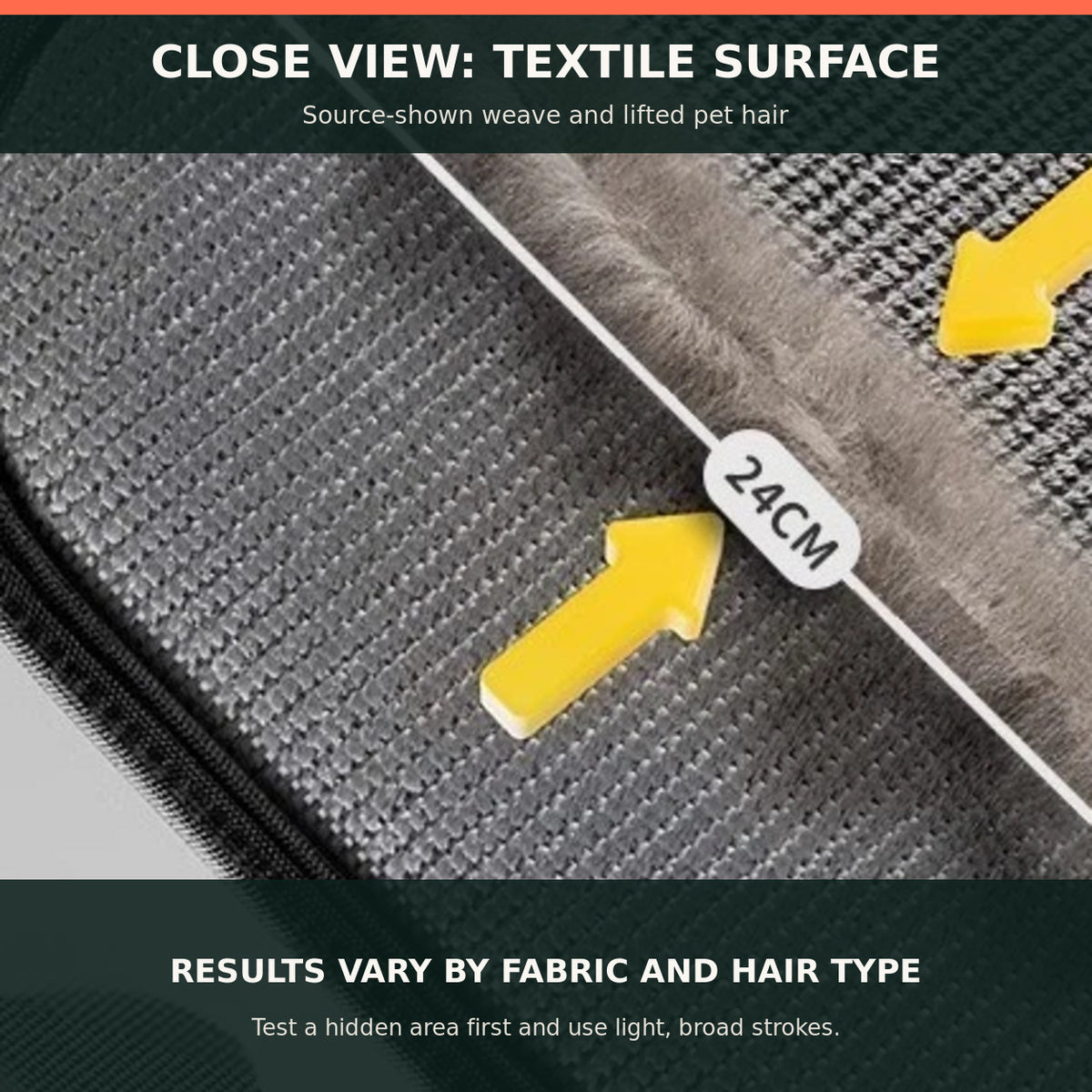 Double-Sided Pet Hair Removal Mitt for Furniture & Clothing — 24 × 16 cm — alternate product view 3