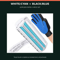 Reusable Pet Hair Remover Roller, Grooming Glove & Travel Brush — 3 — White/Cyan + Black/Blue · 3 Piece Set — product view