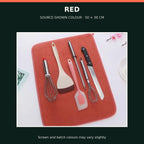Large Microfibre Dish Drying Mat — 50 × 38 cm — Red — product view