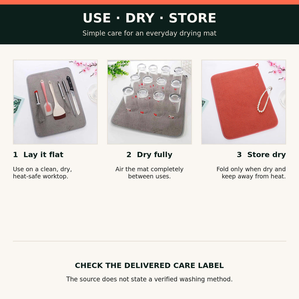 Large Microfibre Dish Drying Mat — 50 × 38 cm — alternate product view 12