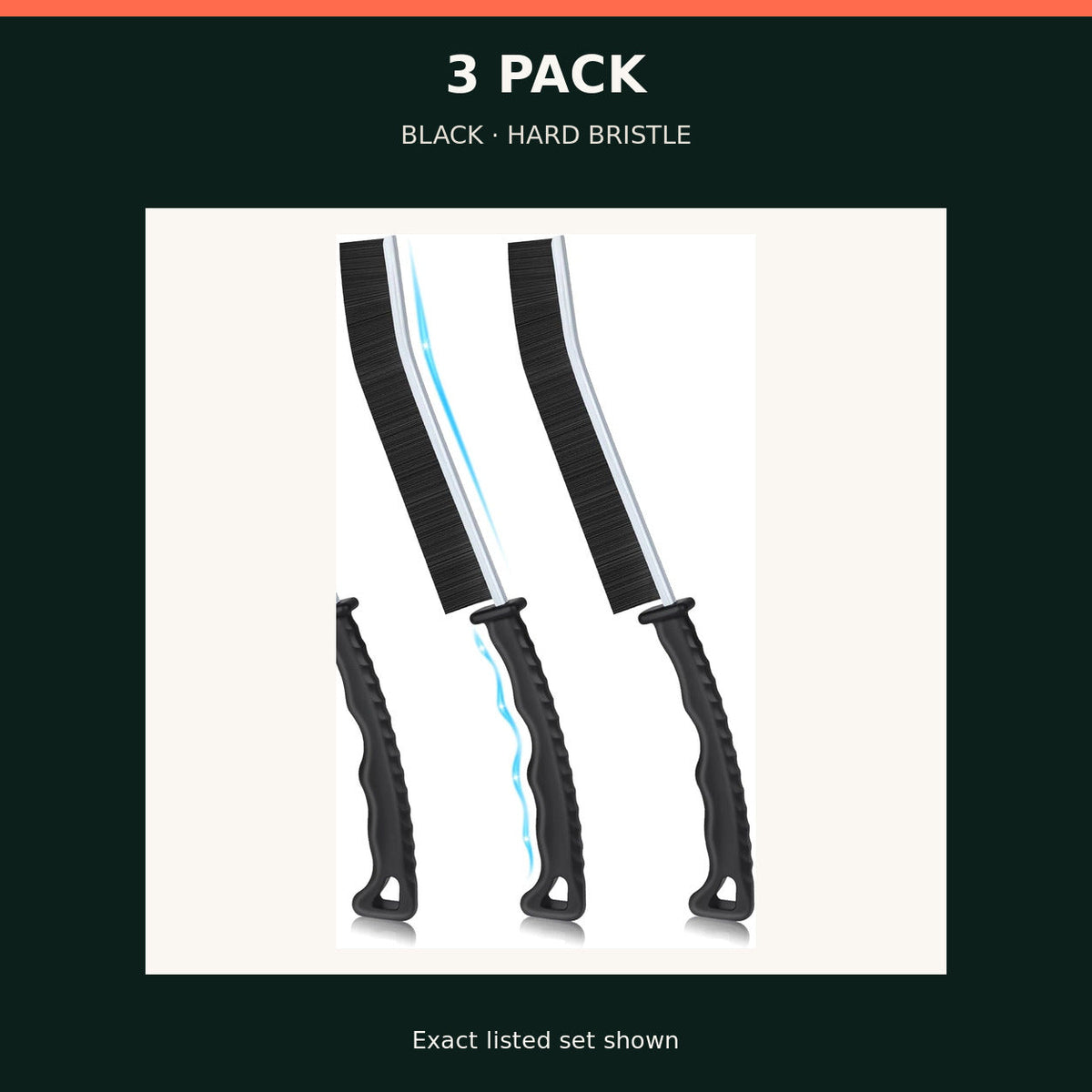 Hard-Bristle Crevice Cleaning Brushes — 3 Pack — 3 Pack — product view
