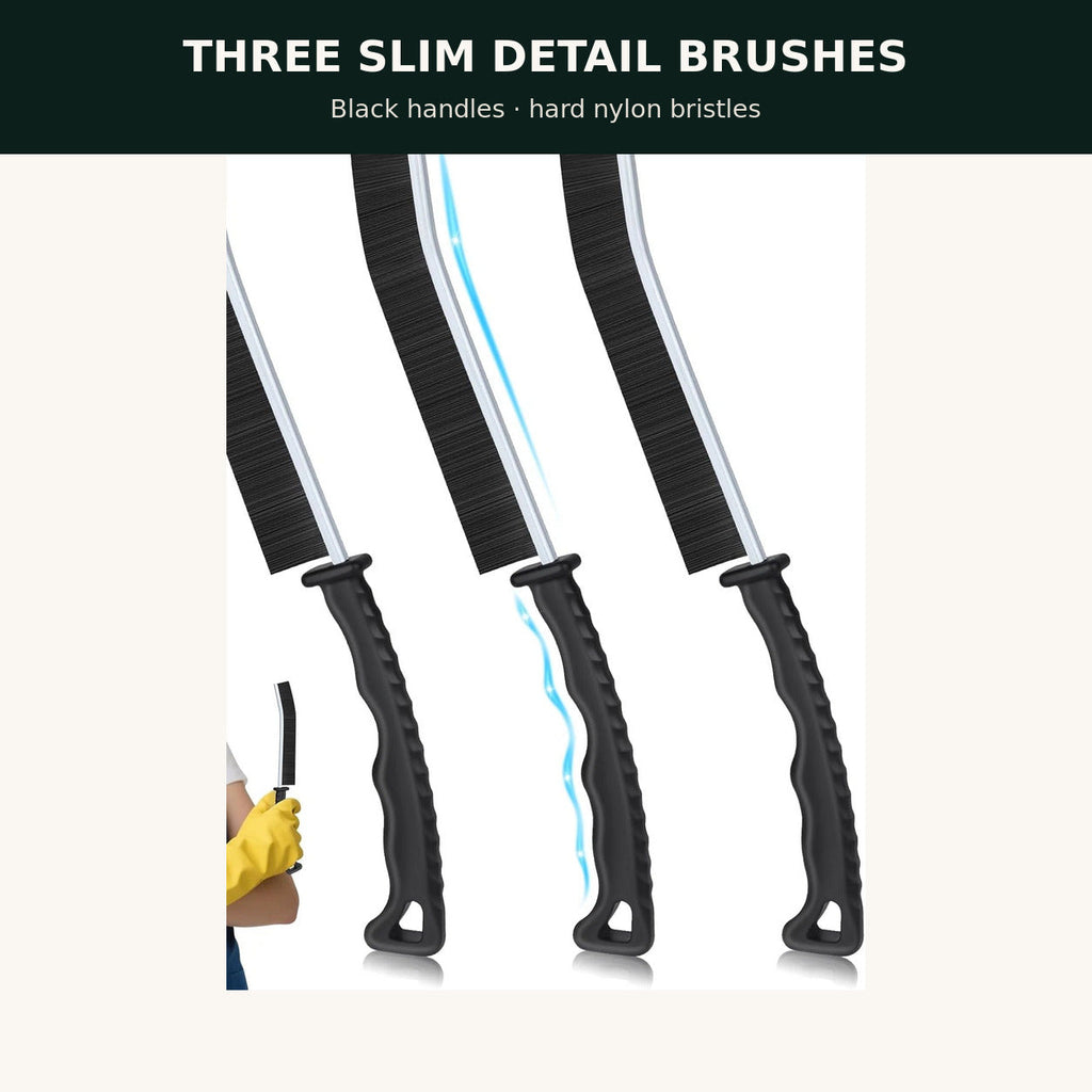 Hard-Bristle Crevice Cleaning Brushes — 3 Pack — alternate product view 2