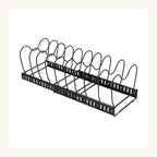 Expandable Pan & Lid Organiser Rack — 10 Dividers — on a clean white background