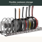 Expandable Pan & Lid Organiser Rack — 10 Dividers — alternate product view 2