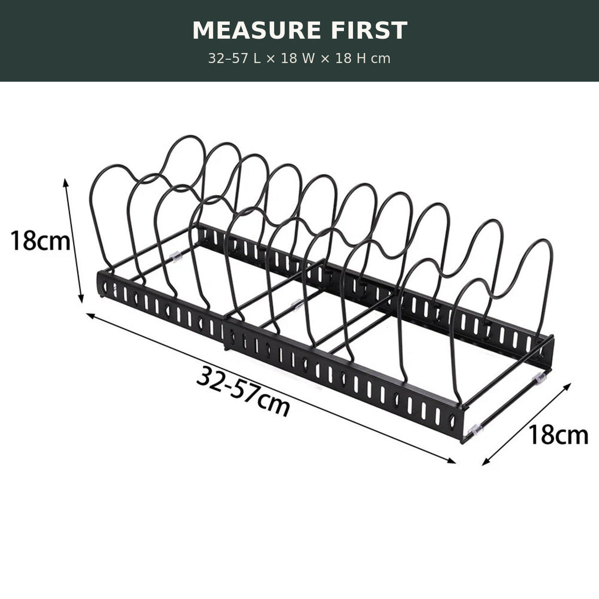 Expandable Pan & Lid Organiser Rack — 10 Dividers — alternate product view 4