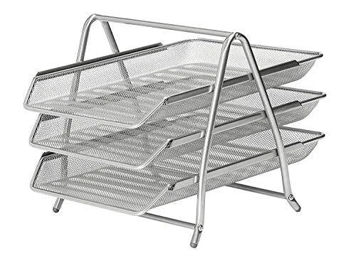 silver mesh letter filing tray – view 2