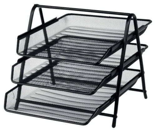 silver mesh letter filing tray – view 3