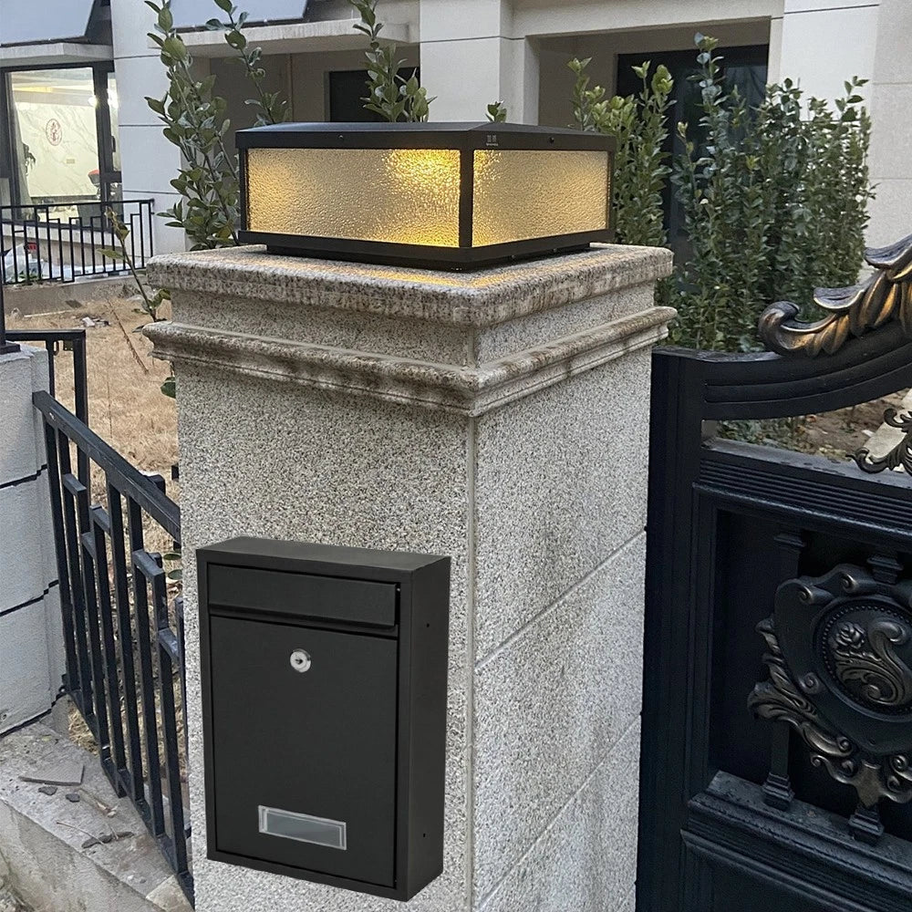 Black lockable outdoor post box with two keys — view 4