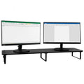 Black double monitor riser stand — view 1