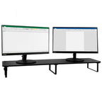 Black double monitor riser stand — view 1