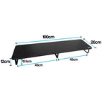 Black double monitor riser stand — view 2