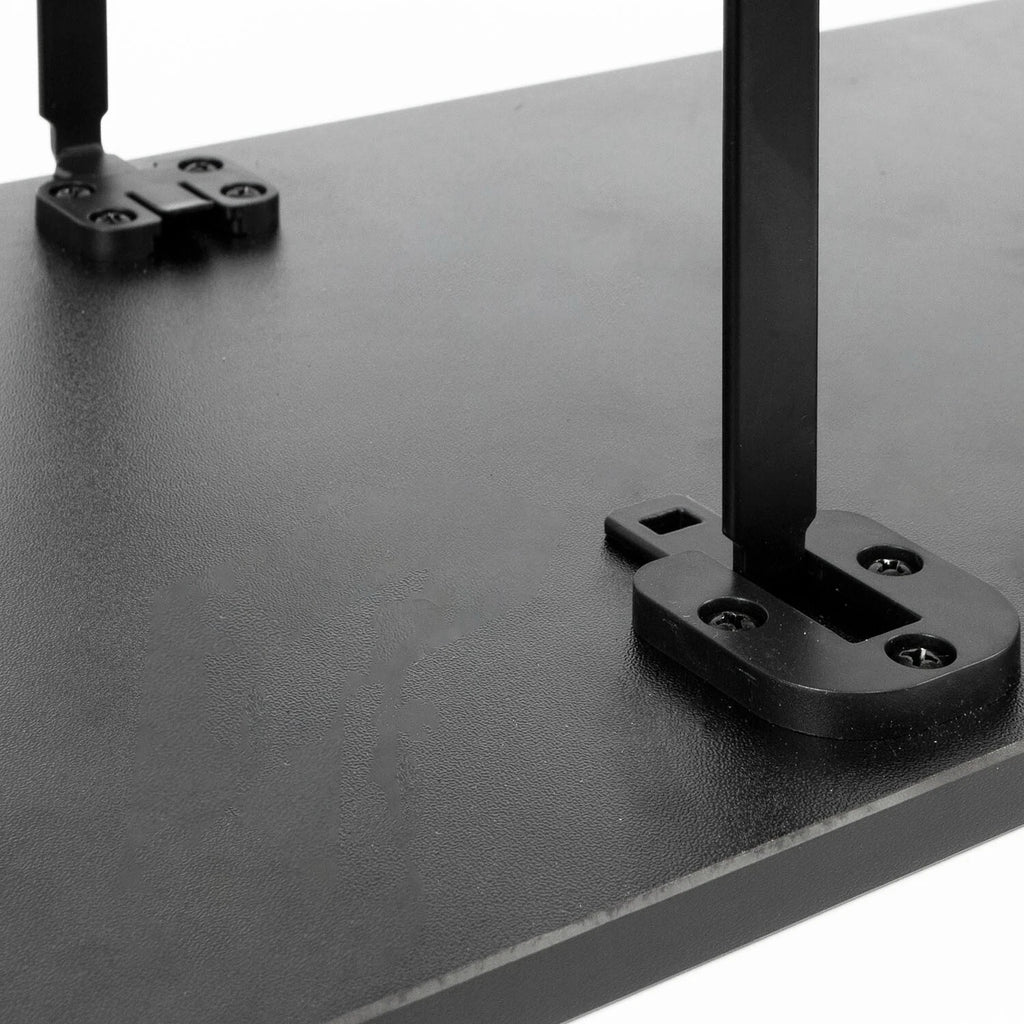 Black double monitor riser stand — view 3