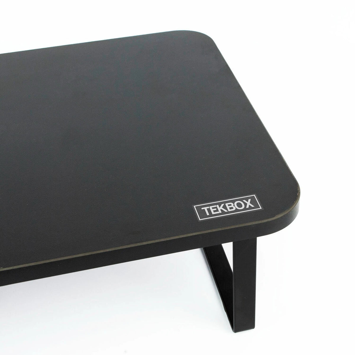 Black double monitor riser stand — view 4