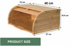natural bamboo roll-top bread bin — view 4