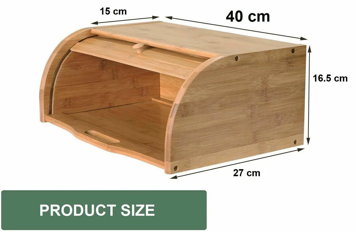 natural bamboo roll-top bread bin — view 4