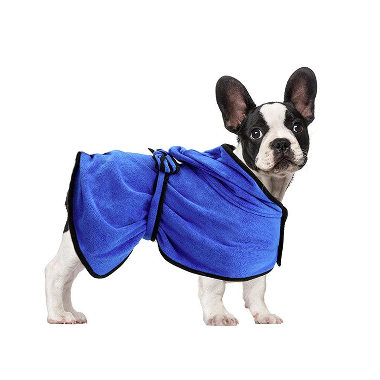 Microfibre dog drying robe colour options