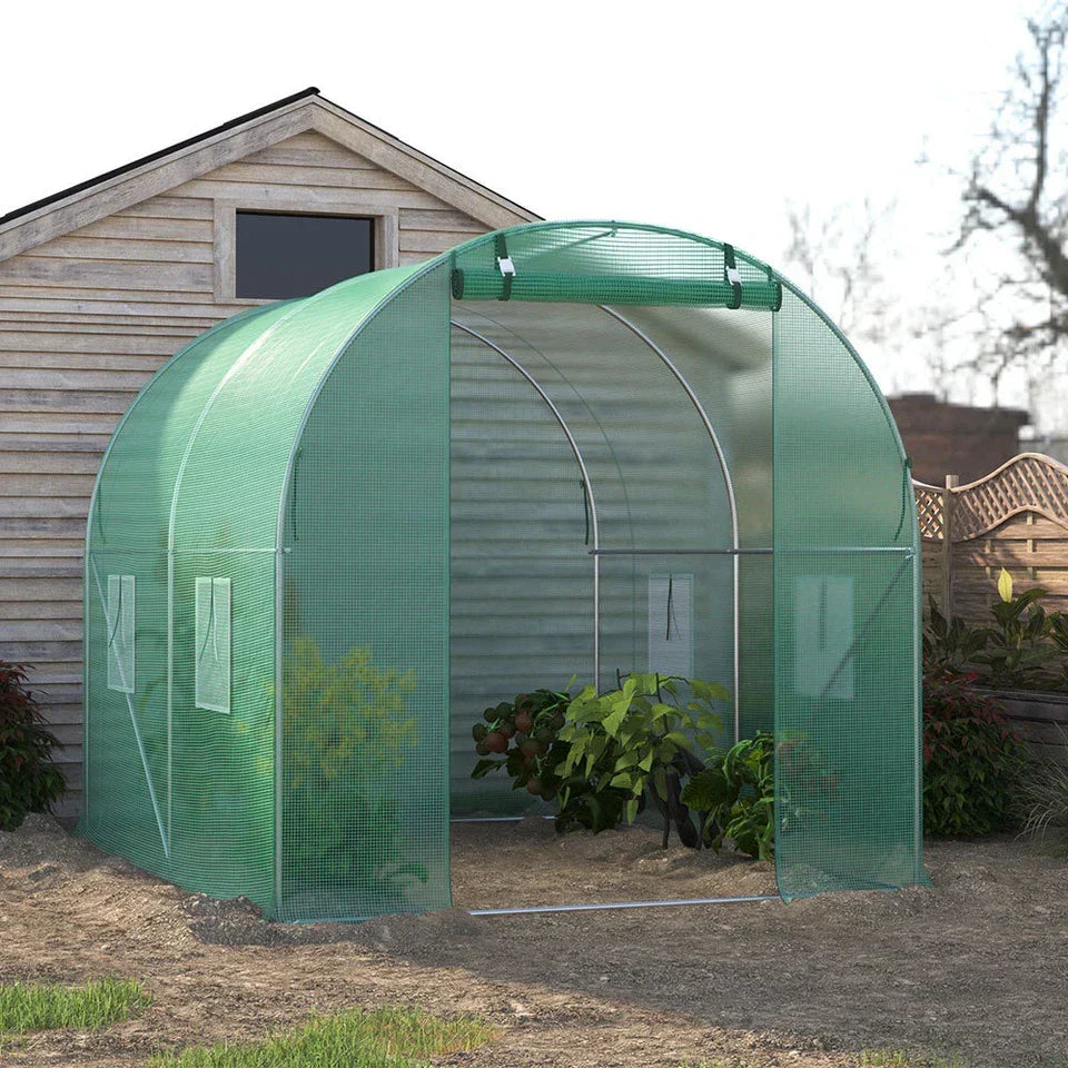 Walk-in Greenhouse Galvanised Frame Polly Tunnel Patio Garden Outdoor Polytunnel — alternate product view 3