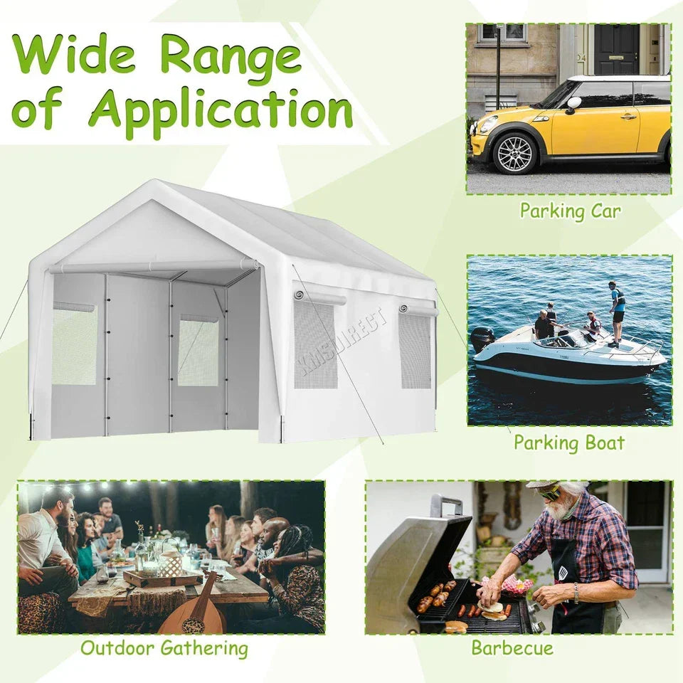 Carport 10x20ft Car Canopy Garage UV-Proof Waterproof SUV Boat Heavy Duty White — alternate product view 7