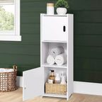 Waterproof Bathroom Storage Cabinet Free Standing Cabinet Organizer Unit White — alternate product view 3