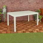 White Garden Plastic Patio Dining Large Table & Folding Chairs Outdoor Furniture — alternate product view 4