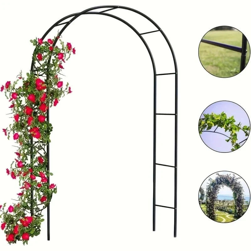 1Pc, Metal Garden Arch, 100Inch Large Size Heavy Duty Steel Frame Garden Arch — alternate product view 3