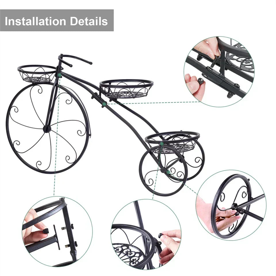 Bicycle Planter Metal Plant Stand Garden Bike Flower Pot Cart Holder Basket Deco — alternate product view 10