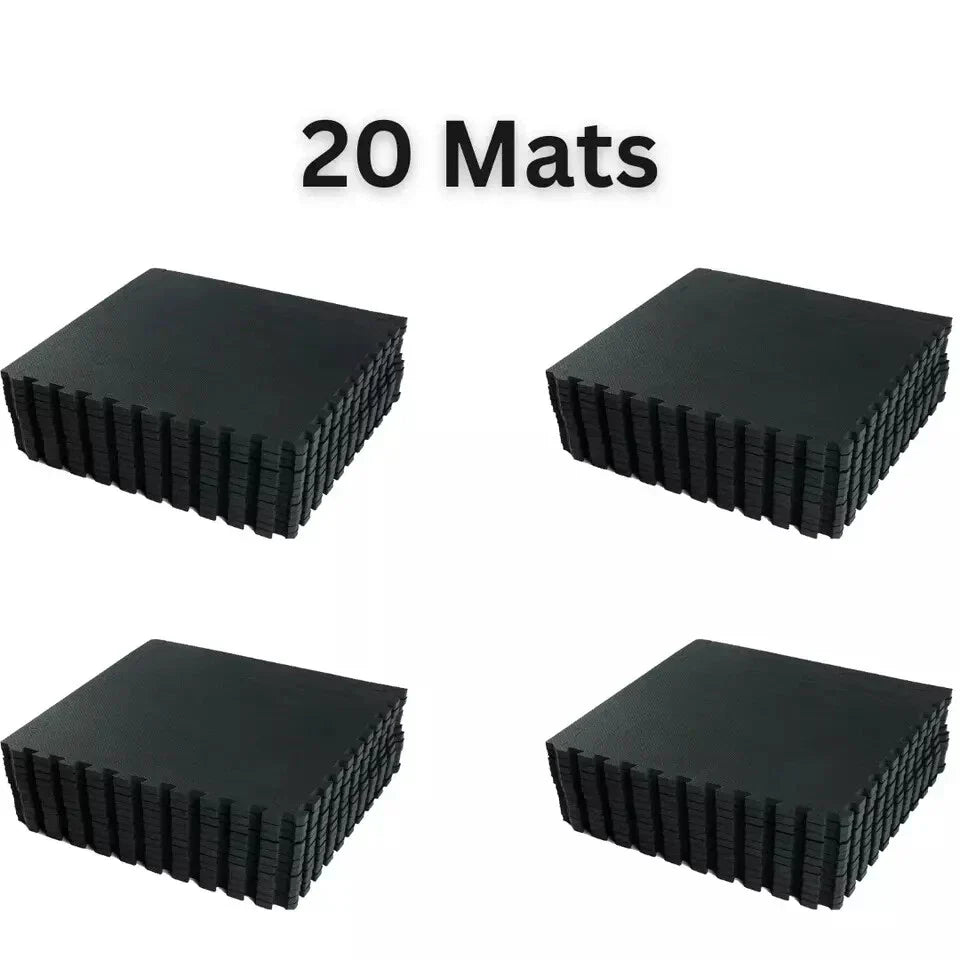 Yoga Tiles Mat Gym Thick Flooring Interlocking Floor Mats Soft Foam 60x60cm — 20 Mats ( 80sq.ft ) — product view