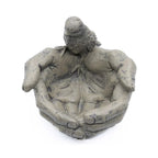 Bird Feeder Stone Effect Bath Garden Decor Hands Ornament Feeding Station Water — on a clean white background