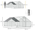 Walk In Chicken Run Galvanized Chicken Coop Hen House w/ Water-Resist Cover — alternate product view 16