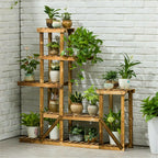 Wood Flower Display Plant Stand 5 Tier Corner Shelf Storage Rack Indoor Outdoor — alternate product view 3