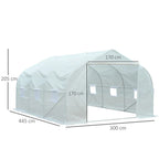 Outsunny 4.5x3x2m PE Mesh Cover Galvanized Metal Frame Walk-In Greenhouse — alternate product view 3
