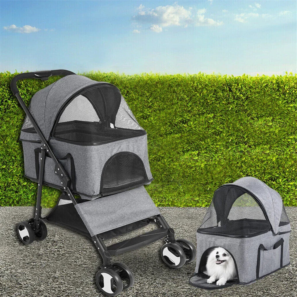 XXL Pet Stroller Pram Dog Carrier Trailer Stroller Travel Walk Carrier Load 30kg — alternate product view 3