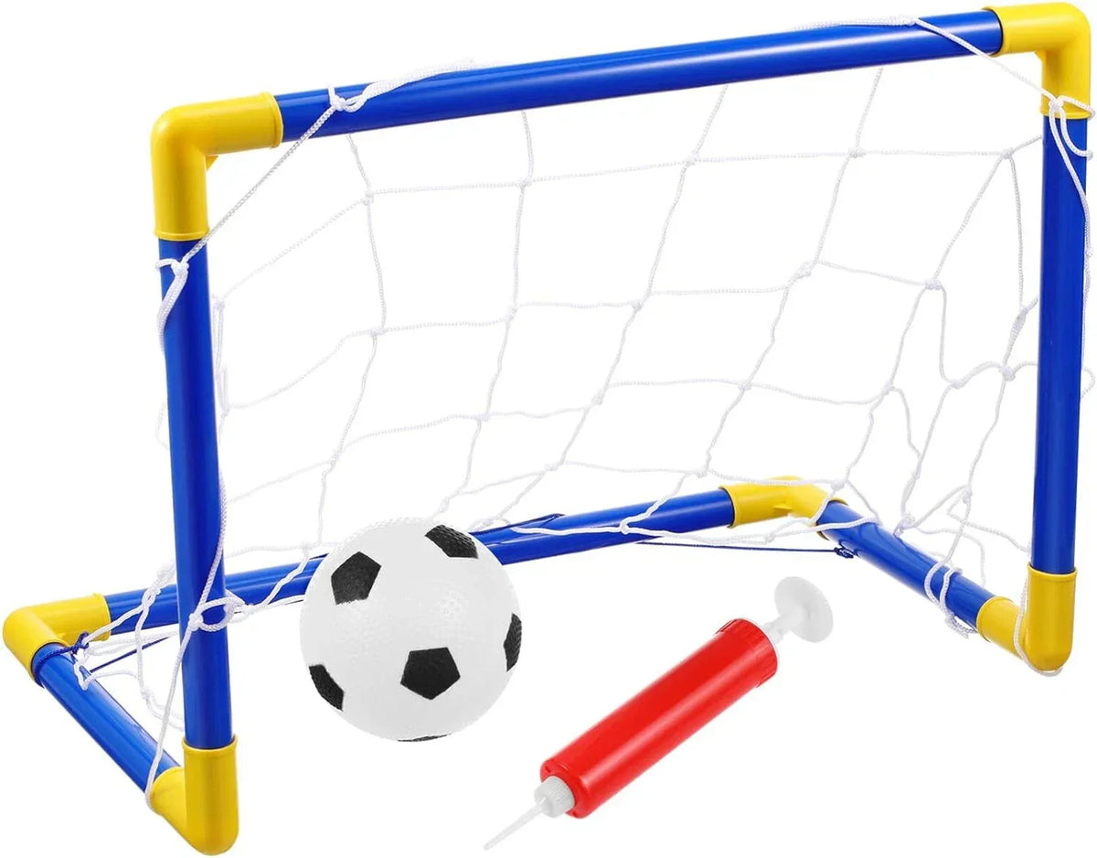 2 x Children's Football Soccer Goals, Ball, Pump Posts & Nets Indoor Outdoor Set — alternate product view 4